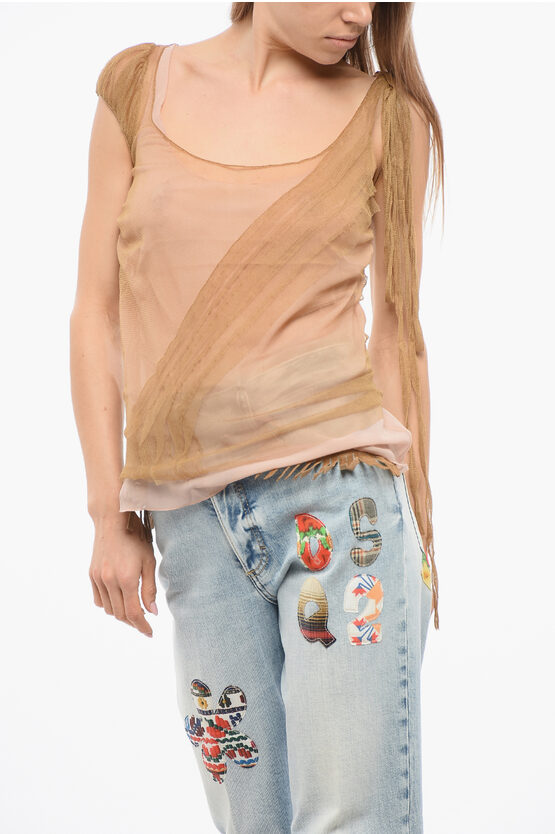 Dsquared2 Draped Chiffon Tank Top