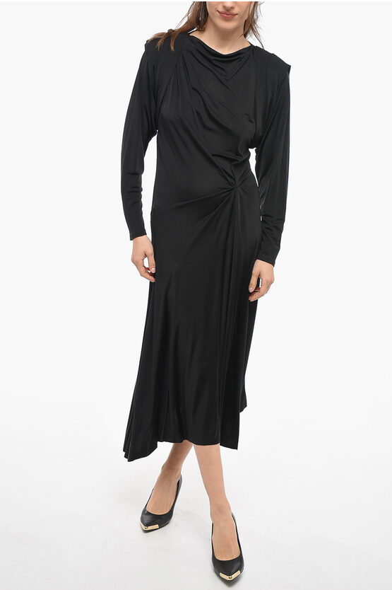 Isabel Marant Draped Jaboti Dress In Black