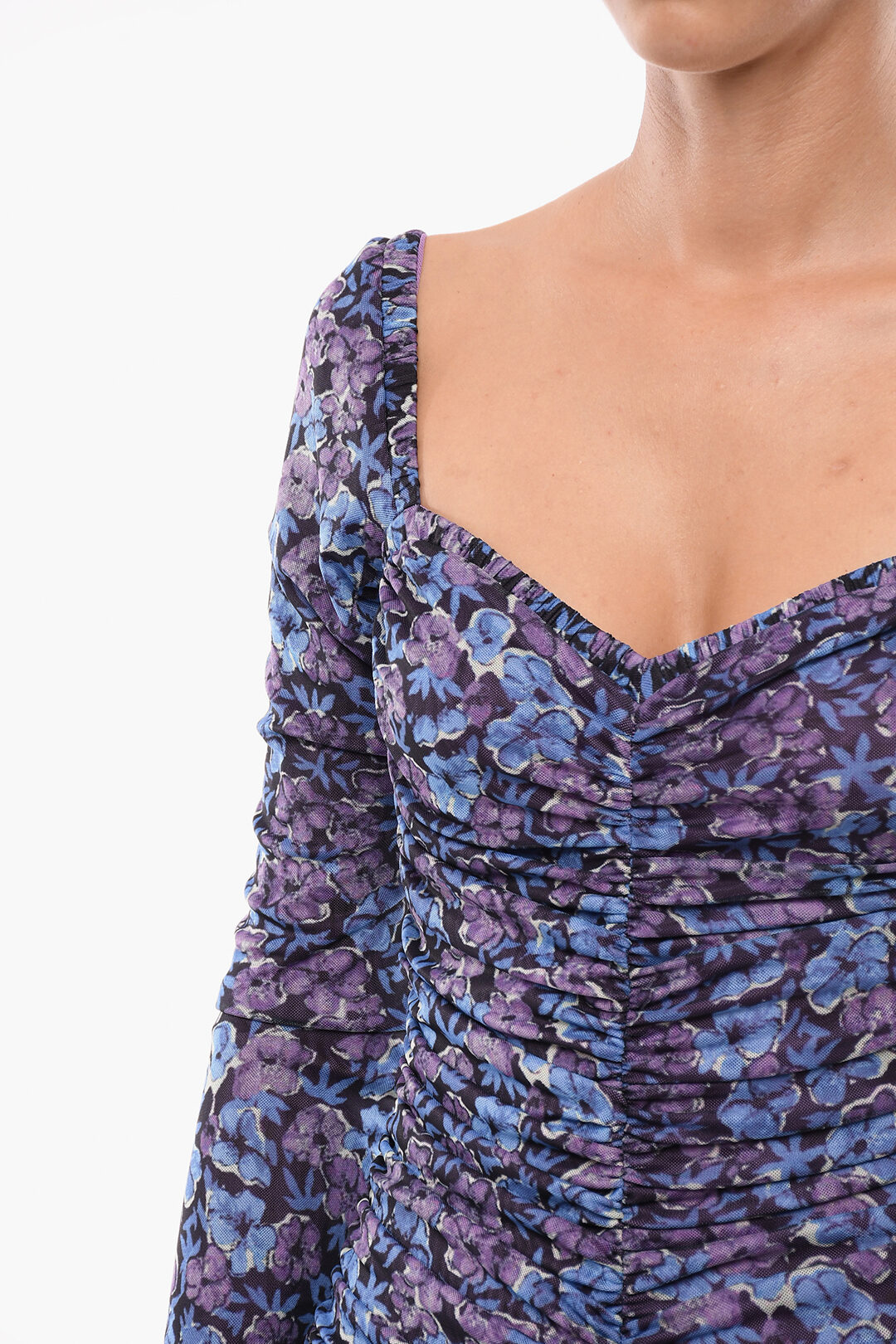 Rotate Draped Off-shoulder Mini Dress in Floral Print women - Glamood ...