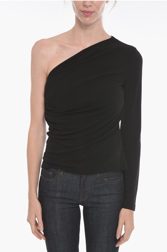 Dsquared2 One Shoulder Jersey Draped Top