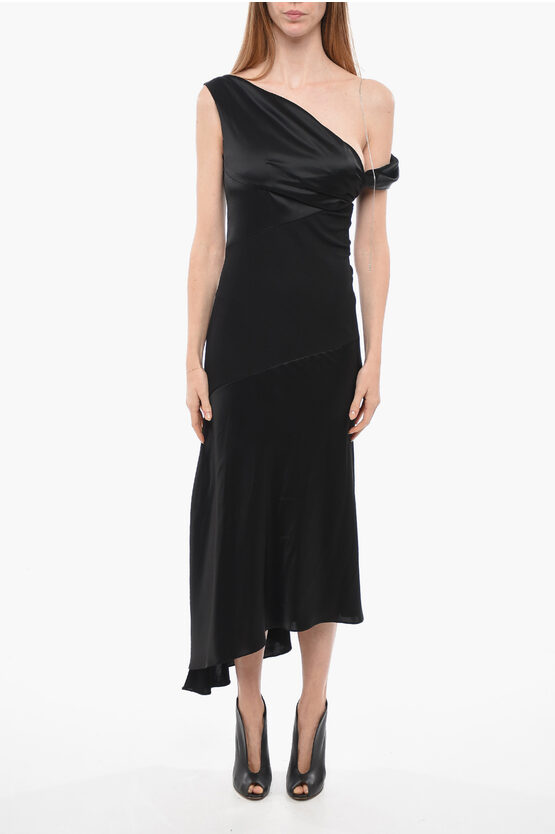 Loewe Draped Satin Maxidress with Curled Strap women