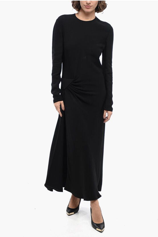 Prada Draped Viscose Dress With Front Split