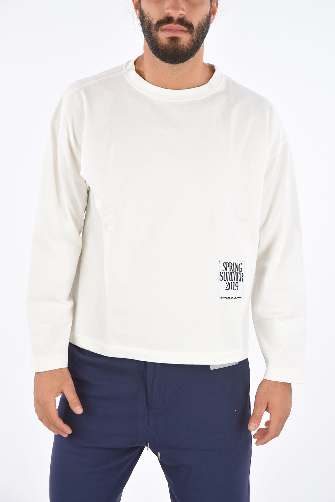 dDdDdDd　BIG DRAWSTRING LONG-SLEEVE T XFLWAM Women's Crew Neck Ruched Side Drawstring Crop Top