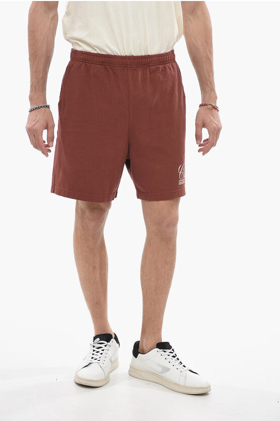 Shop Sporty And Rich Drawstring Waist Cotton Shorts
