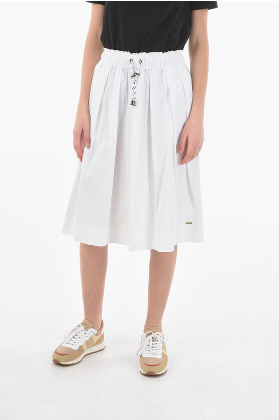 Woolrich Drawstring Waist Flared Skirt In White