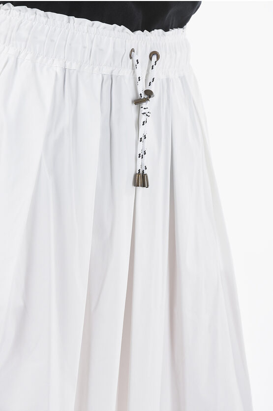 Drawstring Waist Flared Skirt