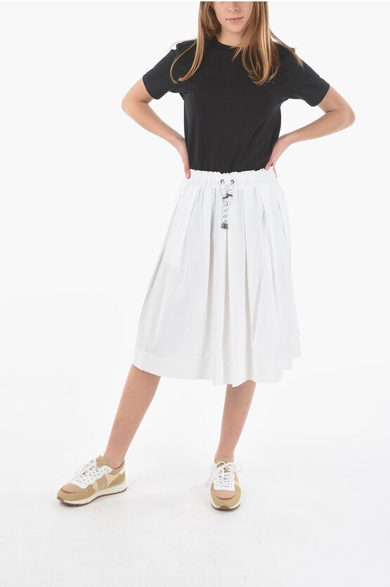 Drawstring Waist Flared Skirt