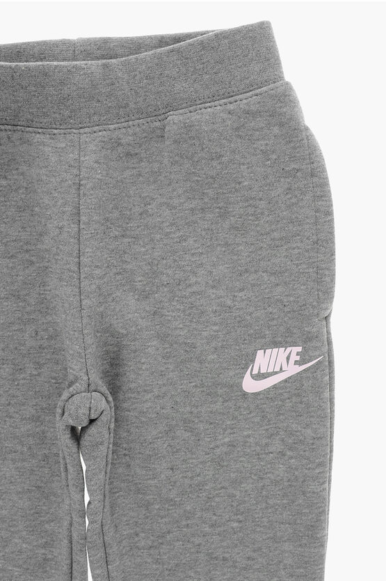 Drawstring Waist Fleeced Cotton Joggers