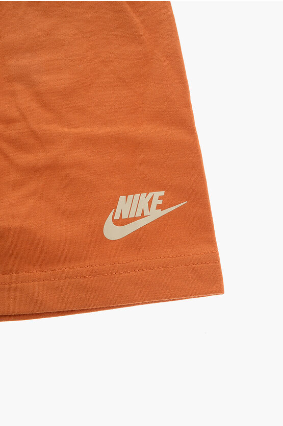 Drawstring Waist Shorts and Printed Crew-Neck T-shirt Set