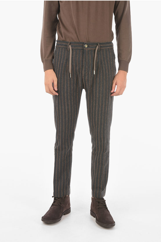 Shop Cruna Drawstring Waist Striped Mitte Pants