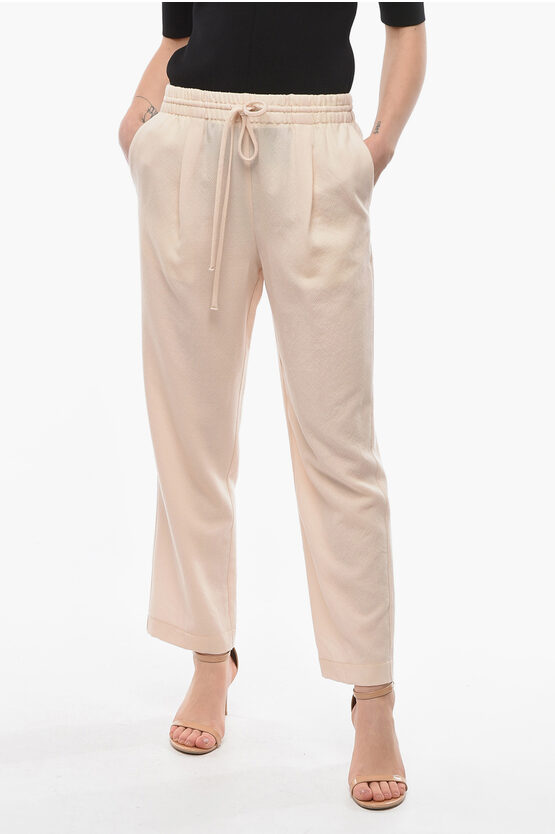 Forte Forte Drawstring Waist Virgin Wool My Trousers Flared Trousers In Pink