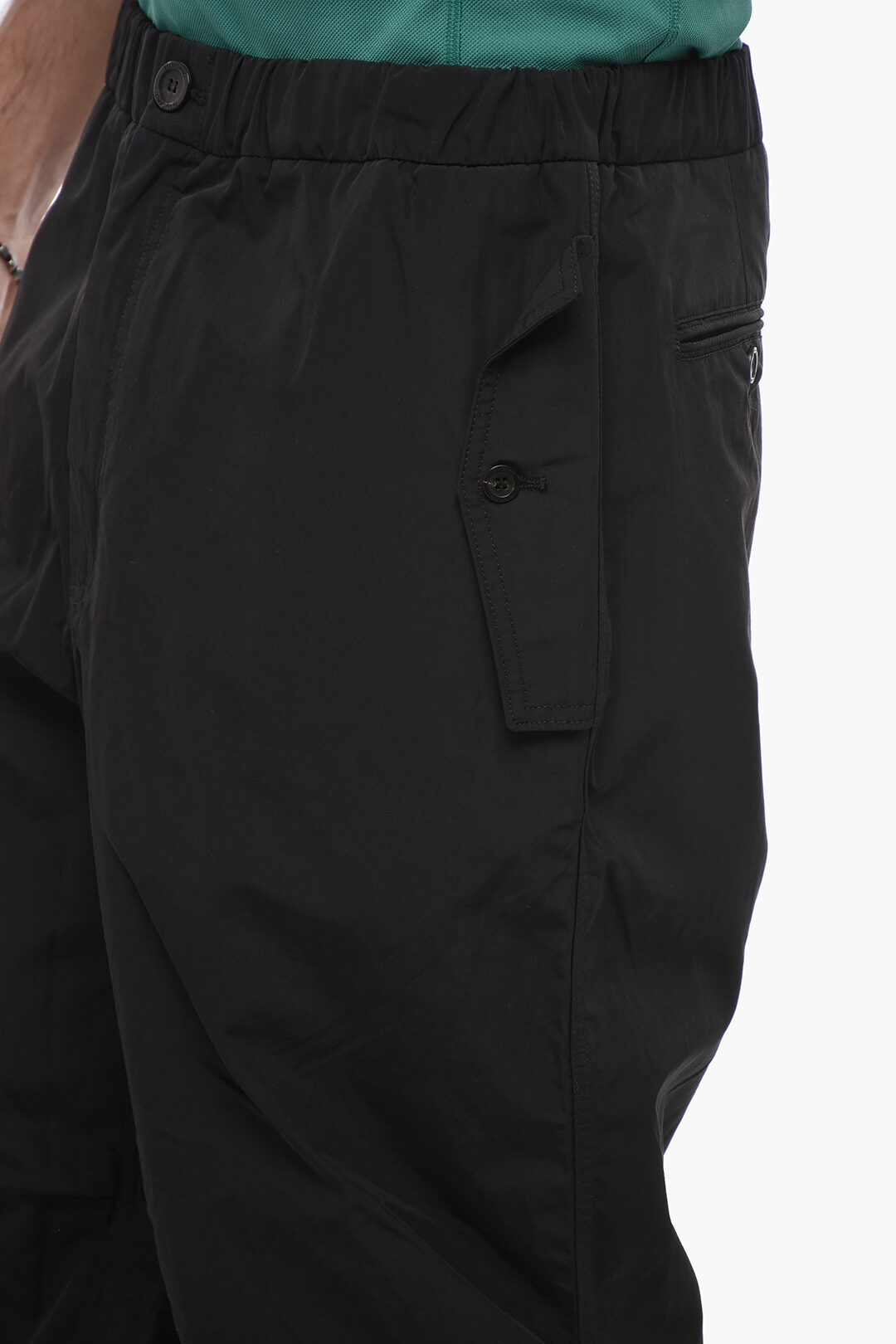 【送料&関税込】Ferragamo Black Crepe Pant Silk Georgette Crepe Tapered Pant | EILEEN FISHER