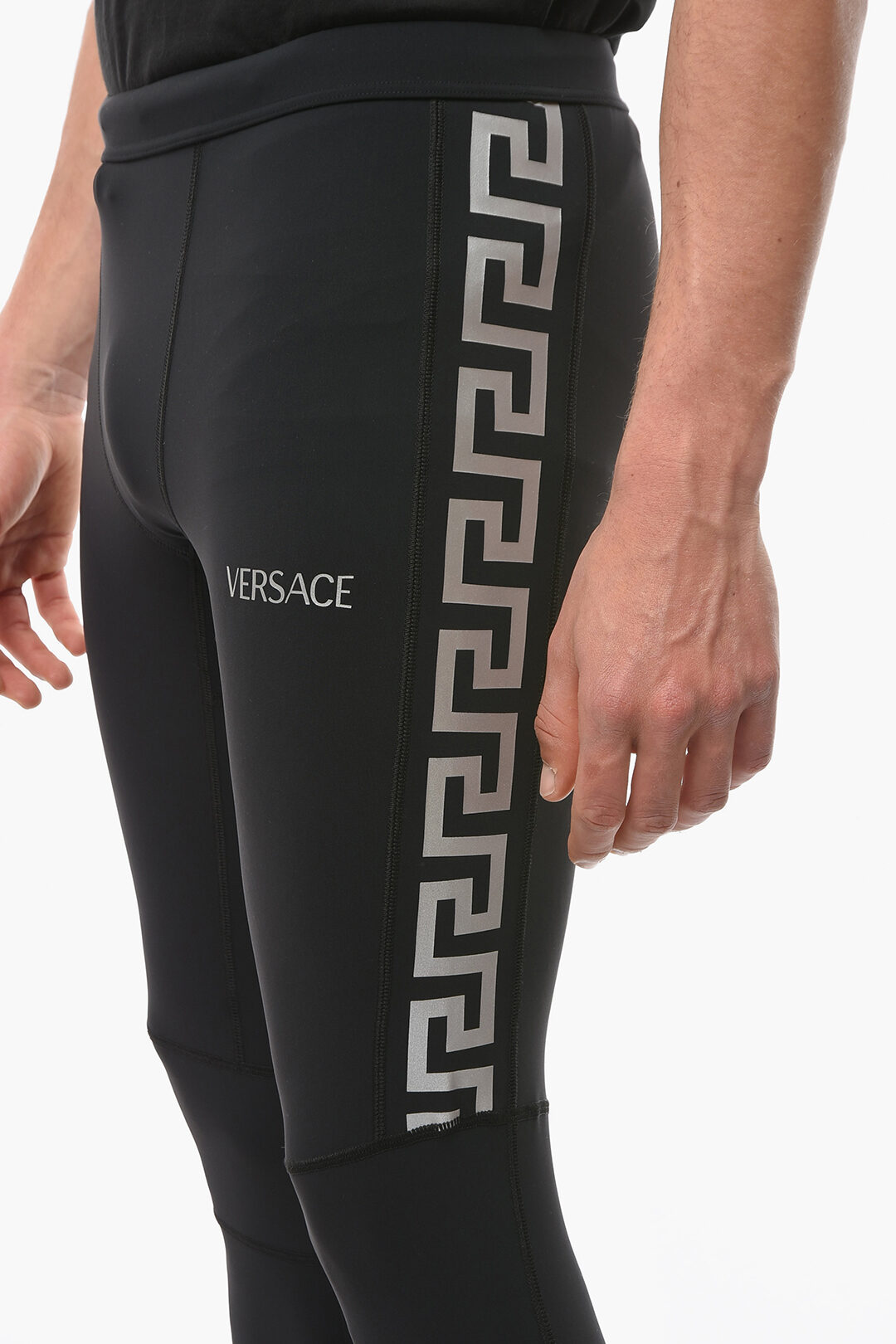 Versace Drawstringed Leggings with LA GRECA Print men - Glamood Outlet