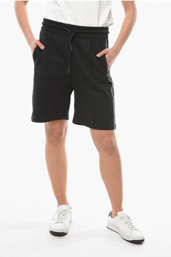 Moose Knuckles Drawstringed Sonoma Shorts With Logoed Application In Black