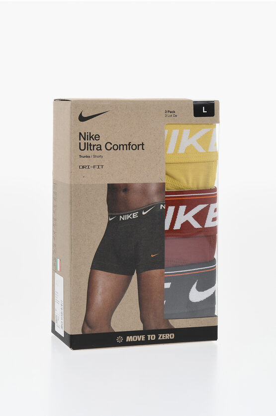 Nike Dri-fit 3 Pair Boxers Set With Logoed Waist Band In Multi