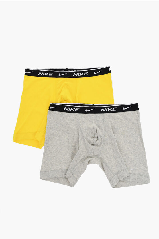 Nike Dri-fit Cotton Stretch 2 Pairs Boxer Set In Gray