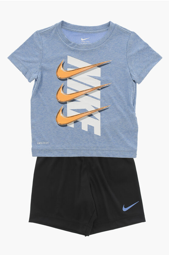 Dri-Fit T-Shirt and Shorts Set with Printed Logo
