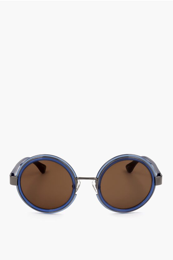 Linda Farrow Dries Van Noten Metal Detailed Round Sunglasses