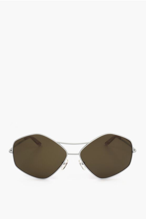 Linda Farrow Dries Van Noten Pentagonal Sunglasses With Double Bridge