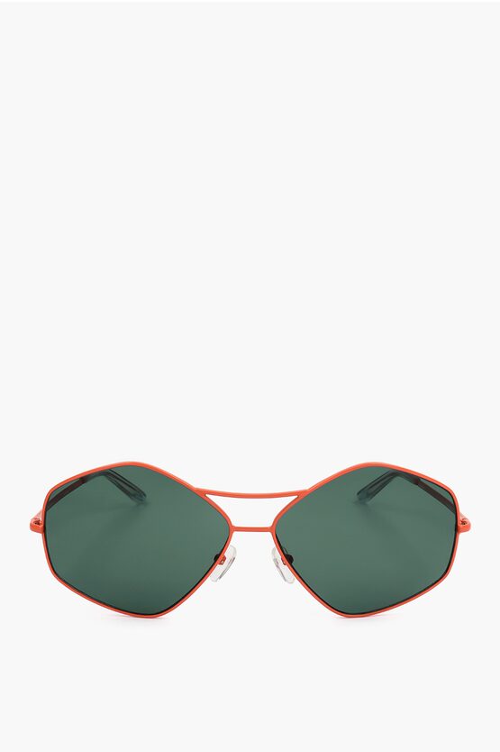 Linda Farrow Dries Van Noten Pentagonal Sunglasses With Double Bridge