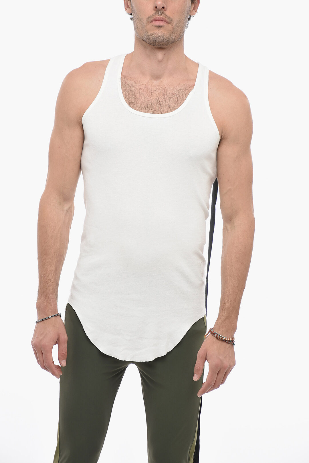 Rick Owens DRKSHDW Asymmetric Tank Top with Self-tie Detail men