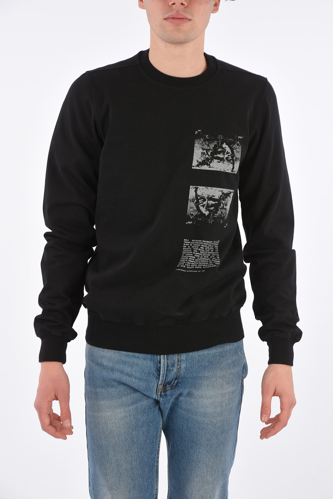 Rick Owens DRKSHDW Cotton Printed Crew-Neck Sweatshirt men