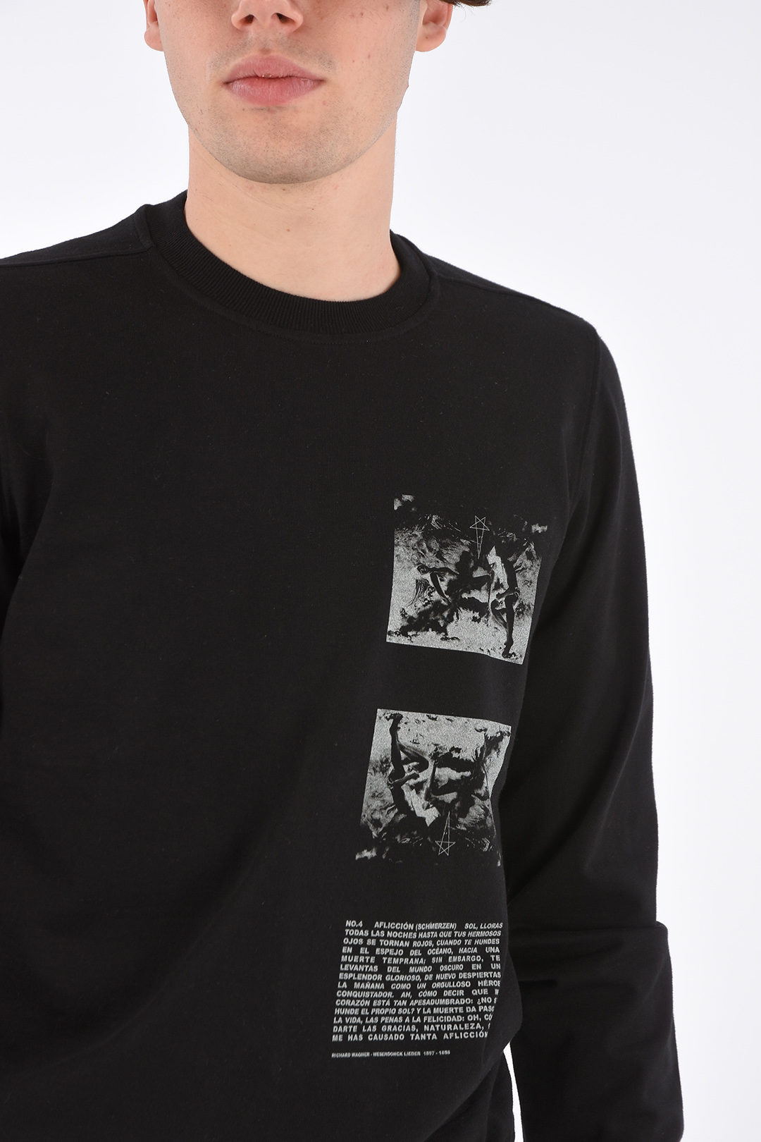 Rick Owens DRKSHDW Cotton Printed Crew-Neck Sweatshirt men