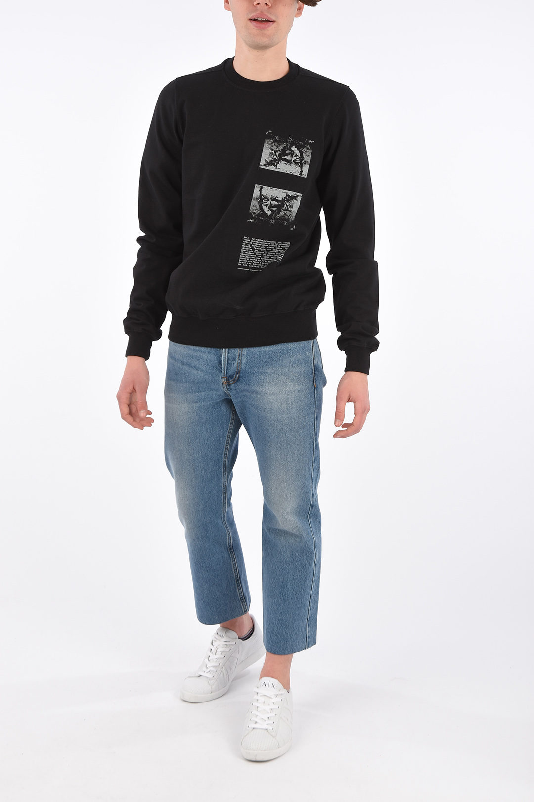Rick Owens DRKSHDW Cotton Printed Crew-Neck Sweatshirt men