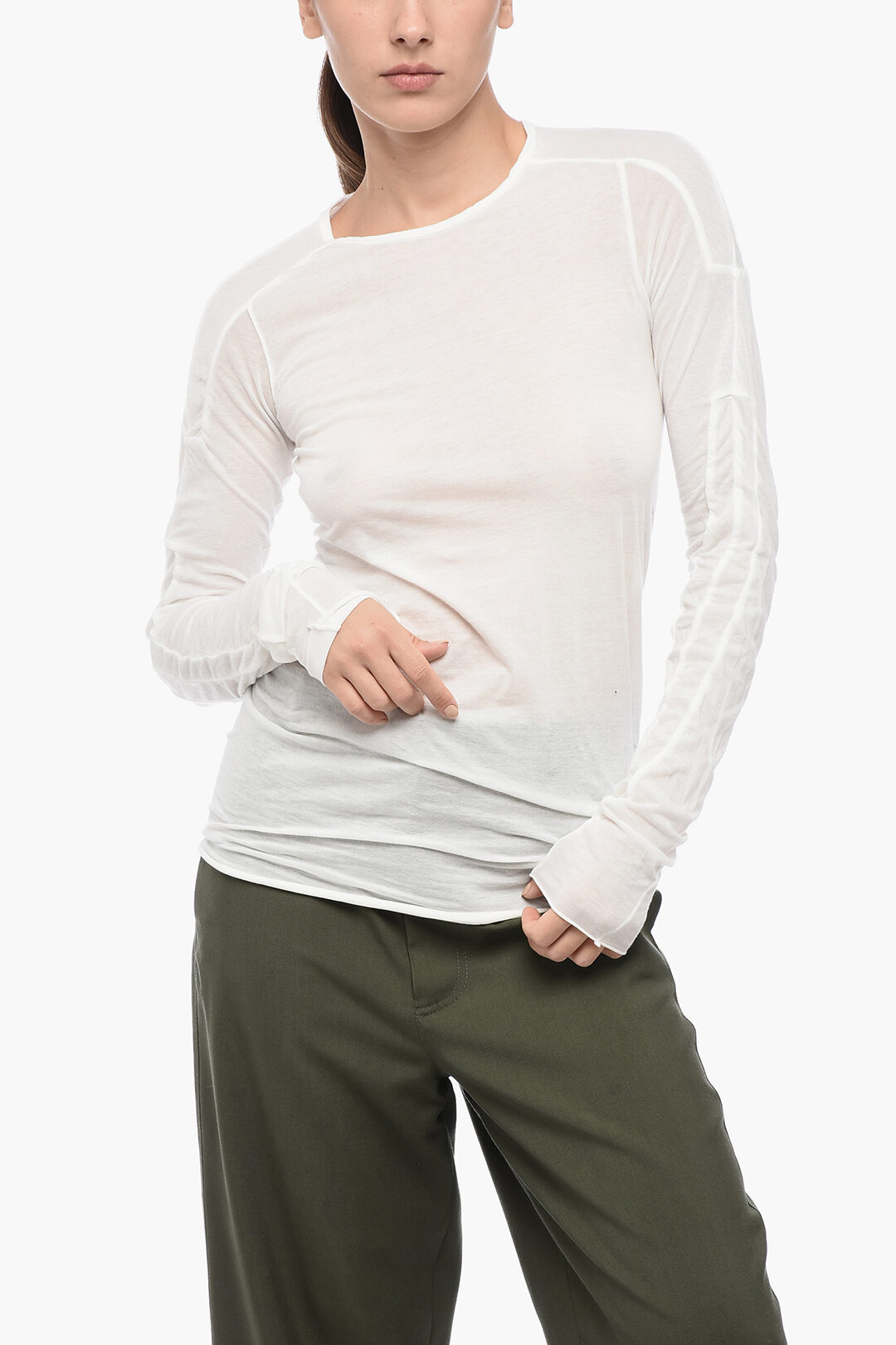 Rick Owens DRKSHDW Cotton SCARNIFICATION Long Sleeved T