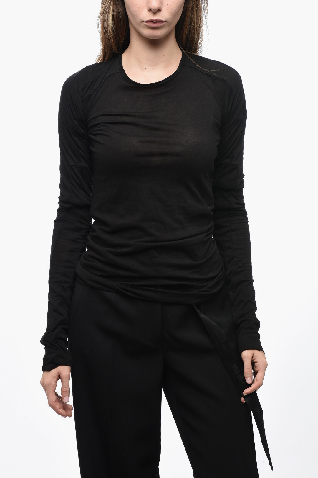 【Rick Owens DRKSHDW】ブラック Scarification 長袖トップス Scarification Tee in Black – SVRN