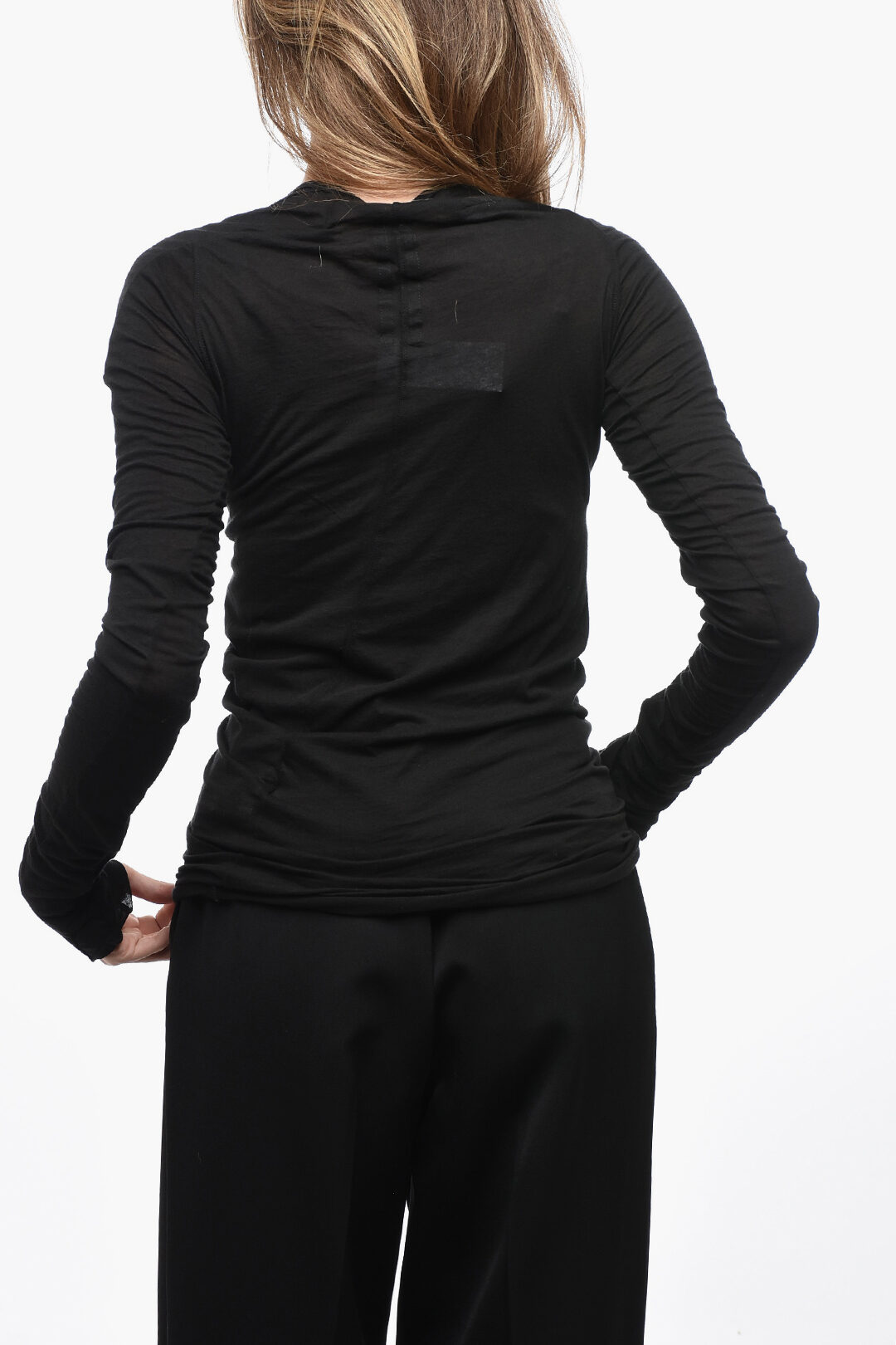 【Rick Owens DRKSHDW】ブラック Scarification 長袖トップス RICK OWENS DRKSHDW - 【24AW】ジャンボ ロングスリーブ 長袖 T