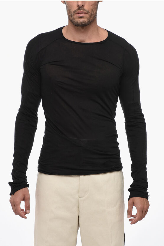 Shop Rick Owens Drkshdw Crewneck T-shirt With Iconic Logoed Ribbon