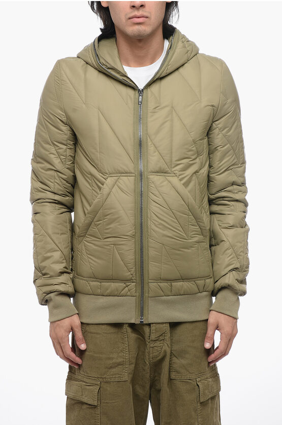 Shop Rick Owens Drkshdw Hooded Gimp Quilted Jacket