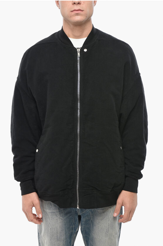 Rick Owens Drkshdw Padded Jumbo Flight Bomber Jacket With Logoed Detail In Black