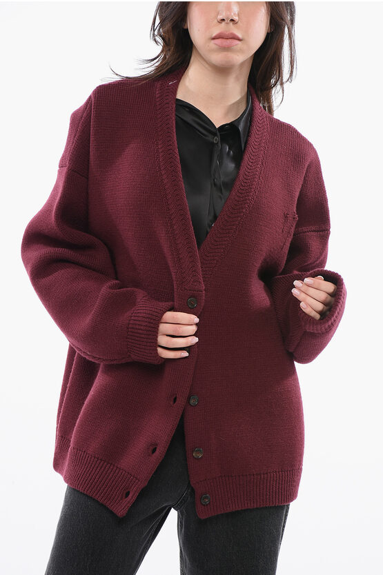 Maison Margiela Drop Shoulder Wool Cardigan