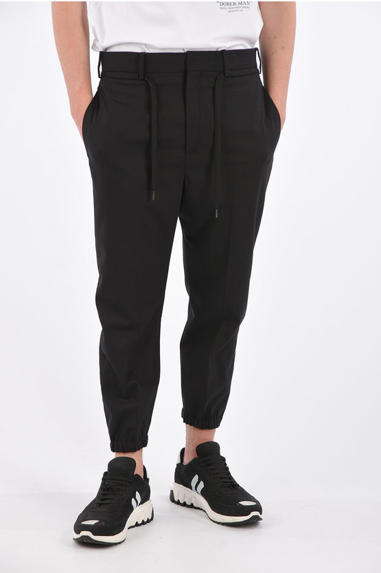 Neil Barrett Dropped Crotch Fit Pants with Elastic Ankle Band men
