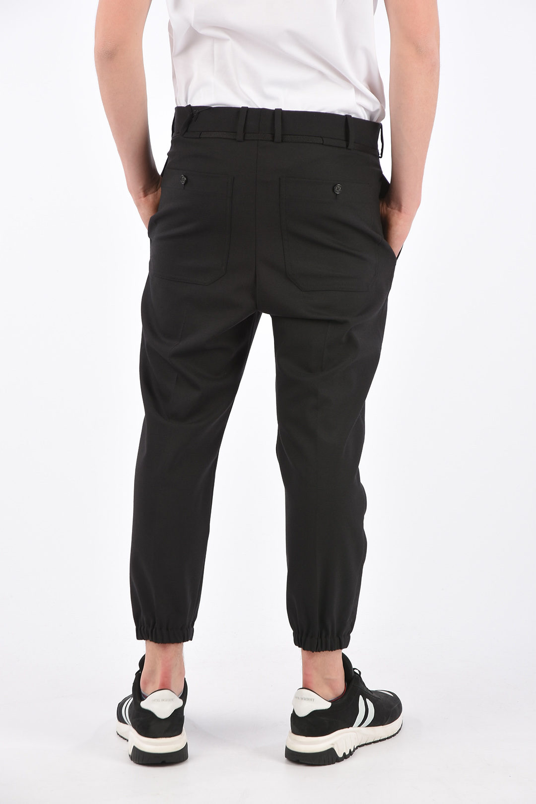 Neil Barrett Dropped Crotch Fit Pants with Elastic Ankle Band men ...