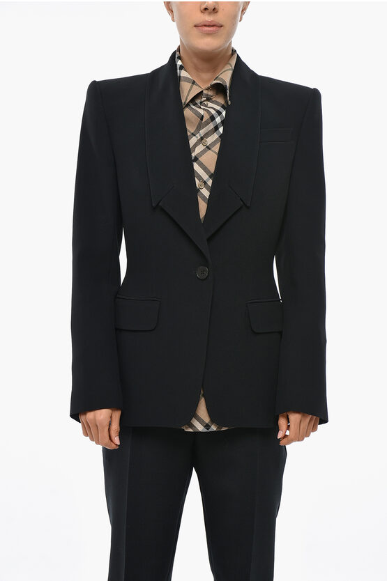 Alexander Mcqueen Dropped Lapel Slim Fit Blazer With Flap Pockets In Black