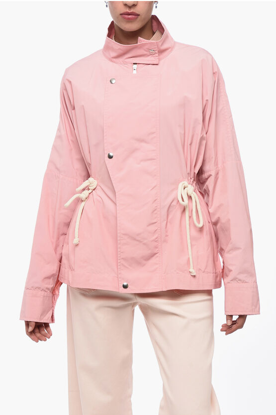 PLAN C DROPPED SHOULDER JACKET WITH DRAWSTRING
