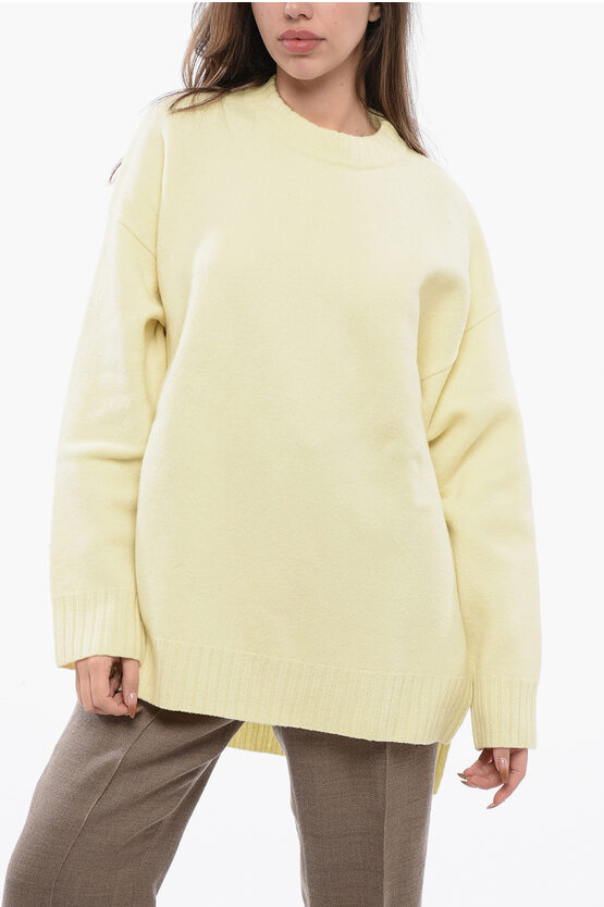 Jil Sander Dropped Shoulder Over Sweater With Asymmetric Hem