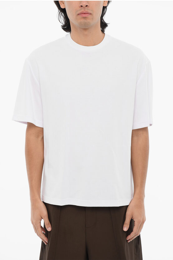 Shop Neil Barrett Dropped Shoulder Slim Fit Back Jokecrew-neck T-shirt