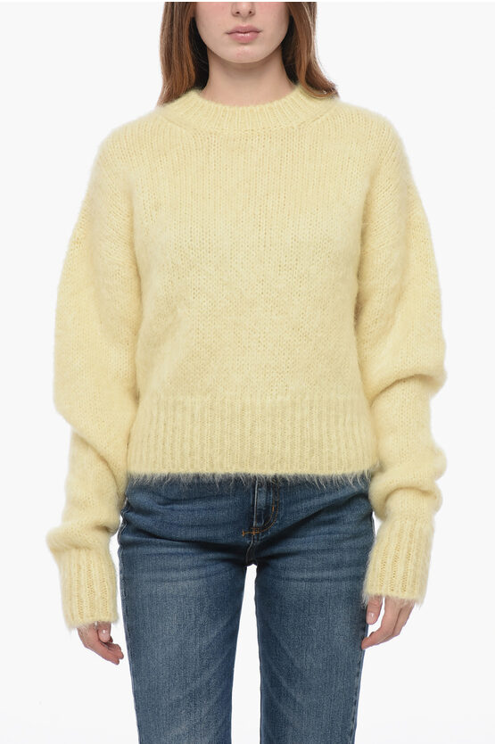 Shop Sa Su Phi Dropped Shoulder Sweater With Fuzzy Effect