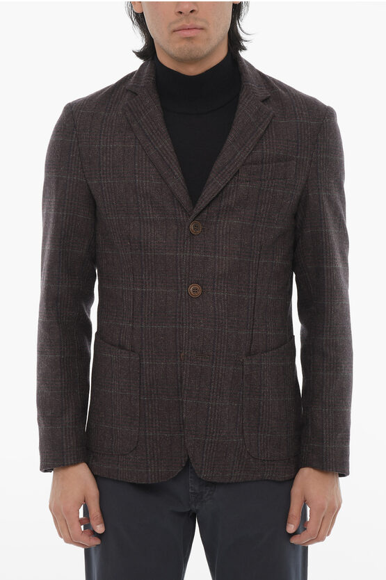 Corneliani Cc Collection District Check Wool Blend Blazer In Black