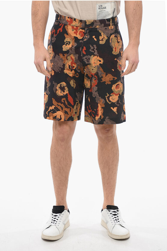 Shop Dior Duncan Grant Crinkle Cotton Shorts With Multicolored Pattern