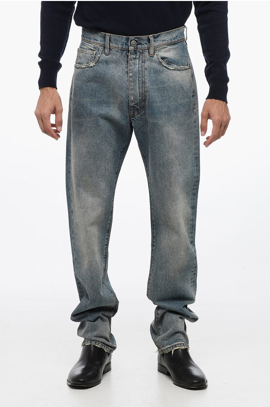 Maison Margiela Délavé Denims With Distressed Detail In Gray