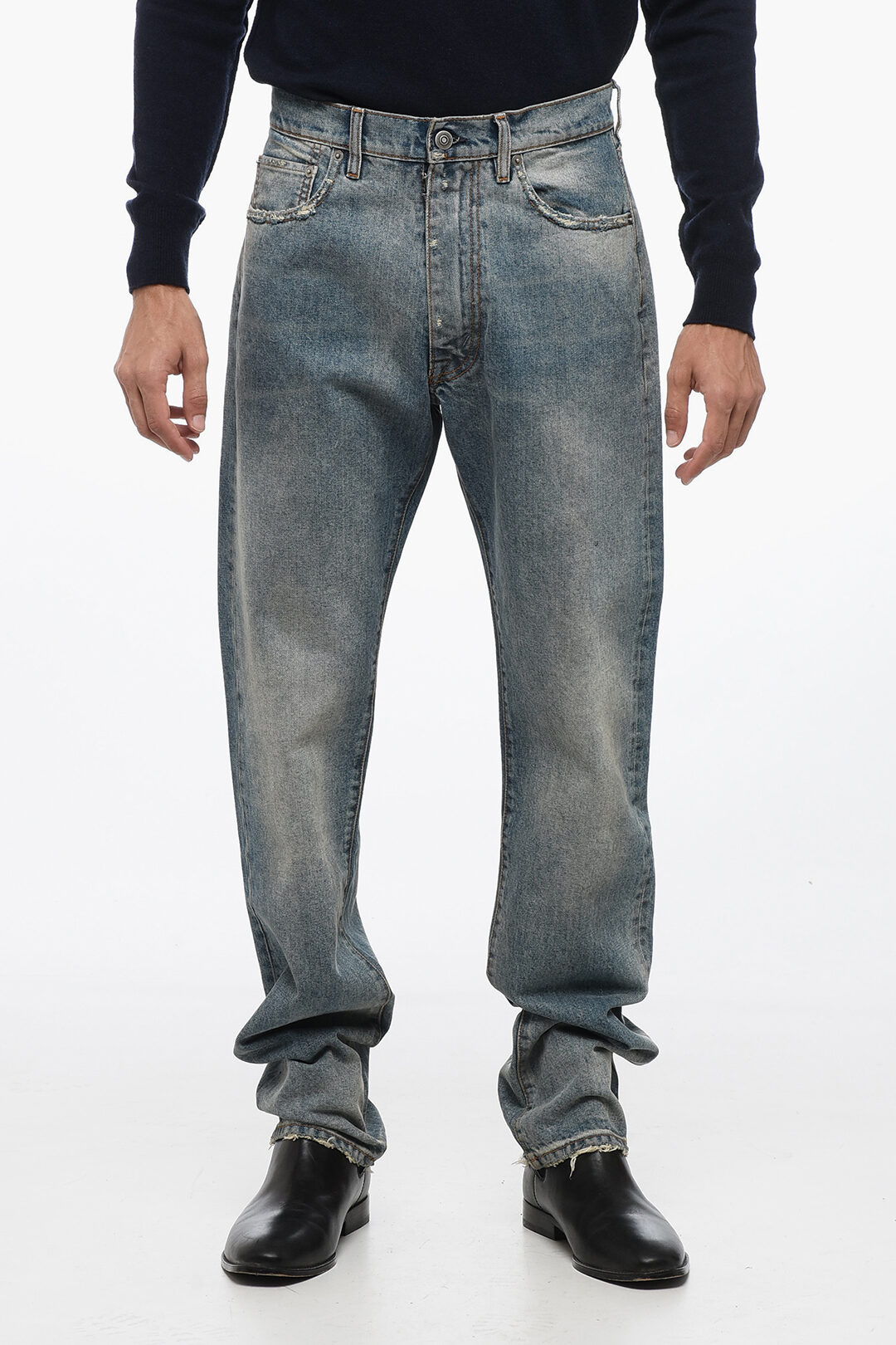 Maison Margiela Délavé Denims with Distressed Detail men