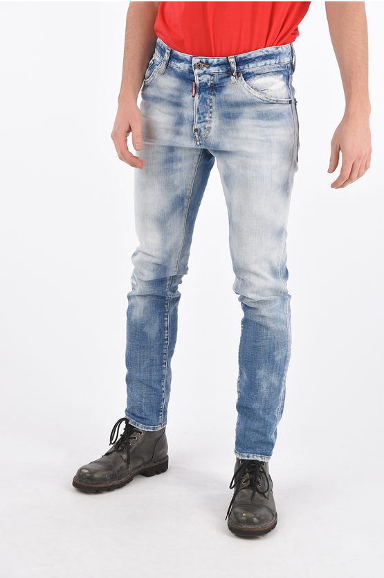 Dsquared2 Délavé Regular Fit Light Wash Denims In Blue