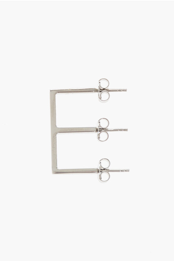 D'heygere E-shaped Silver Single Earrings