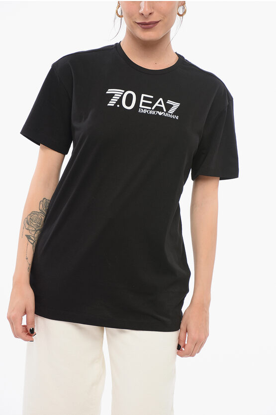Armani Collezioni Ea7 Crew Neck Cotton T-shirt With Print