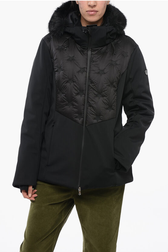 Shop Armani Collezioni Ea7 Embroidered Ski Jacket With Faux Four Detail